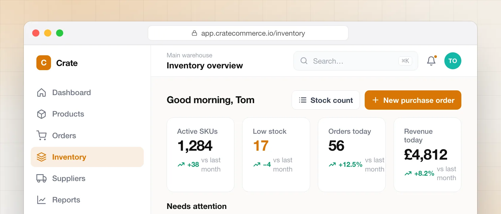 Crate — Inventory overview