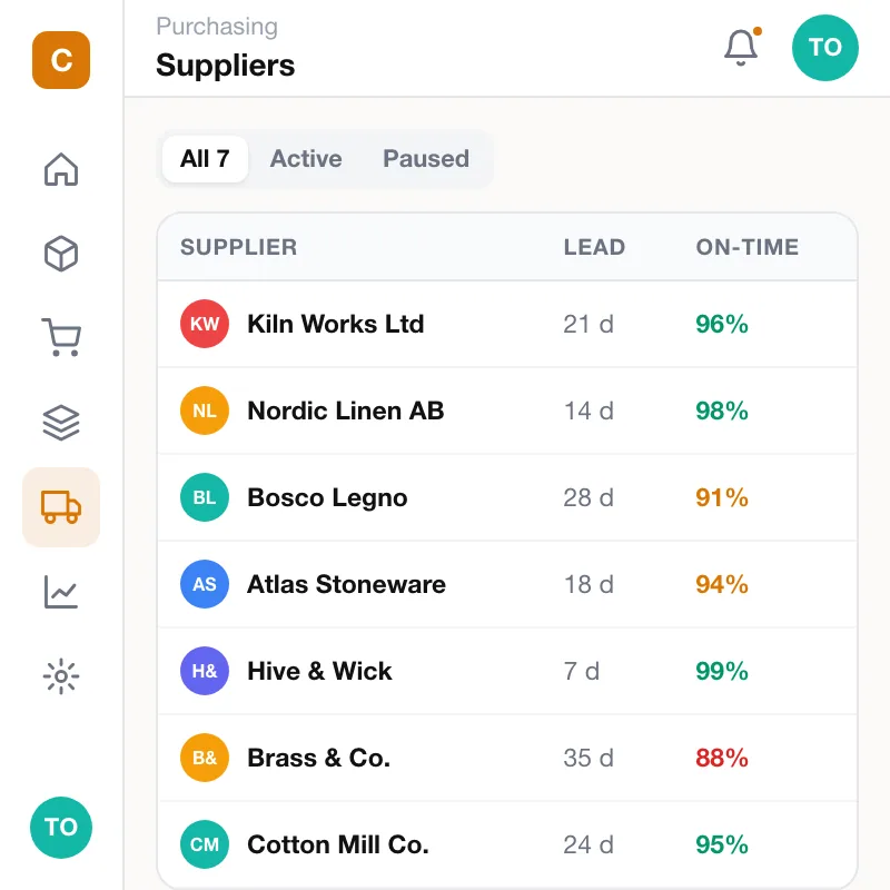 Crate — Suppliers