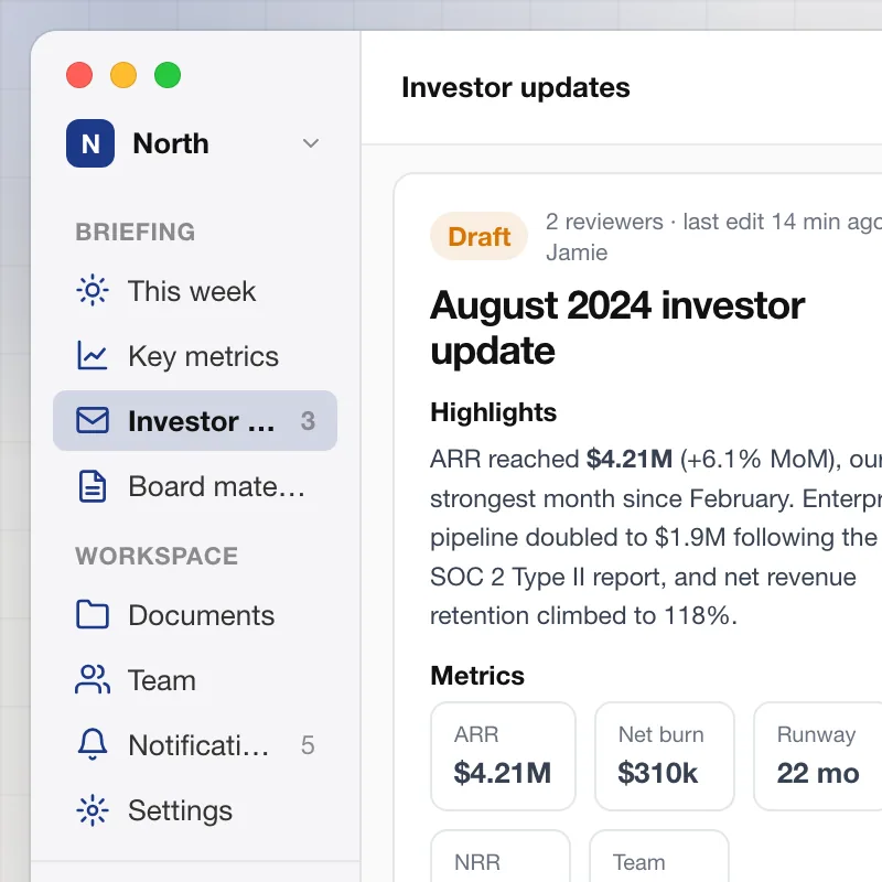 North — Investor update