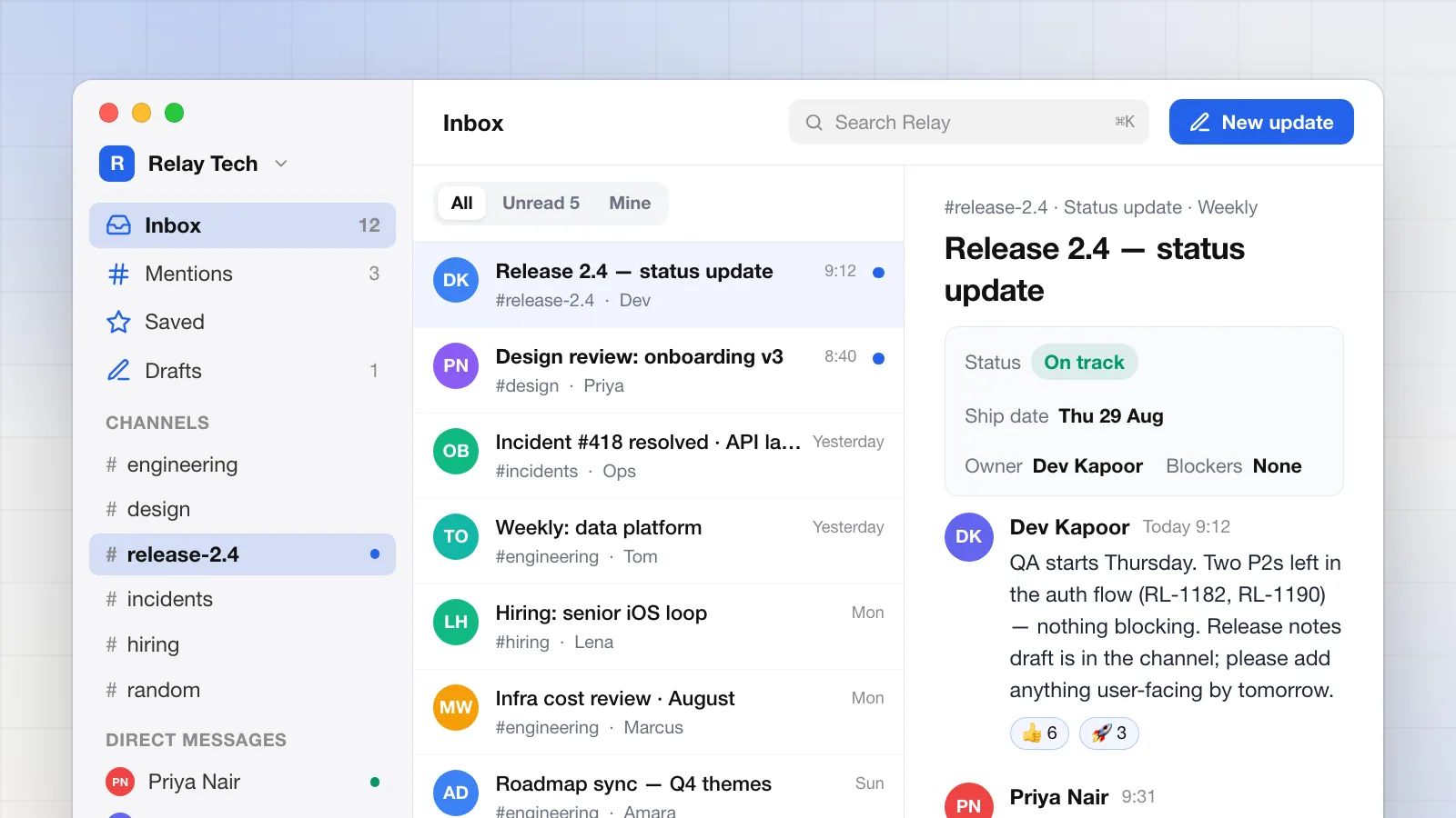 Relay — Team inbox
