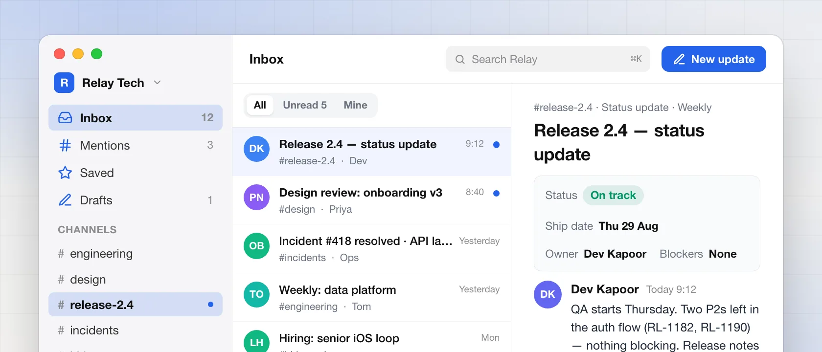Relay — Team inbox