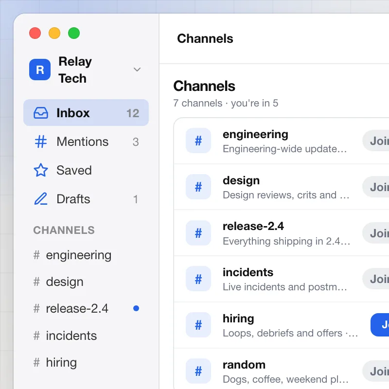 Relay — Channels