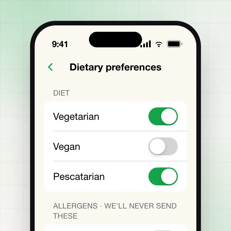 Grove — Dietary preferences