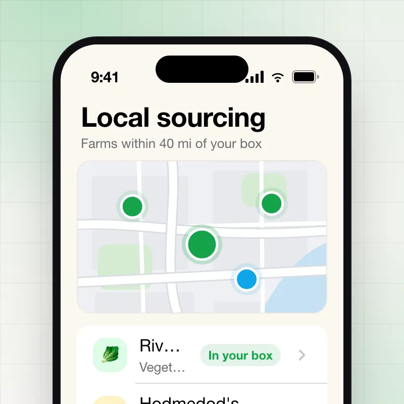 Grove — Local sourcing map